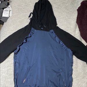 Avec les Filles silk front hoodie